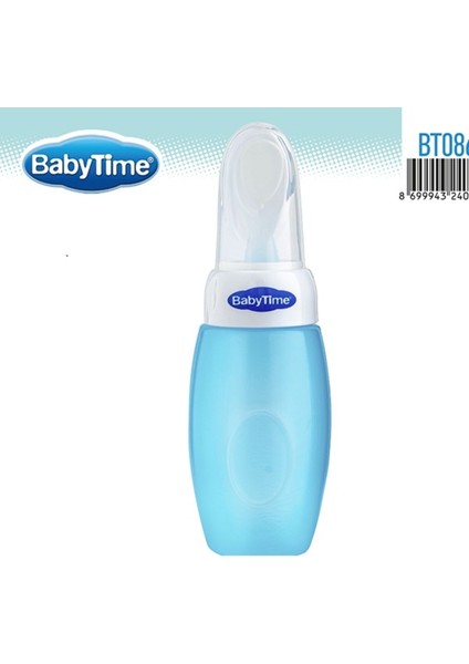 Bebekler Için Mavi Renkli Kaşıklı Biberon, Güvenli ve Pratik Kullanım