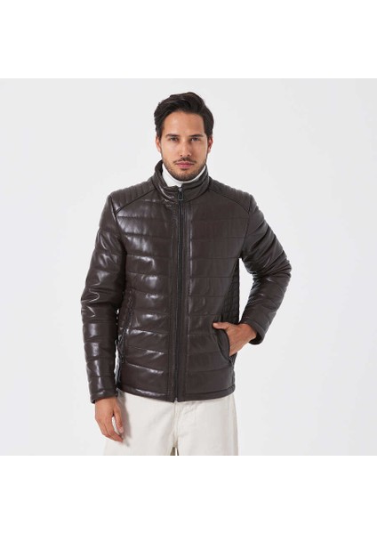 Kahve Hakiki Deri Erkek Hakiki Deri Mont - E23KDM310514-Q3V