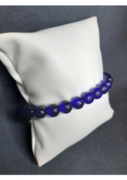 Mryart Sade ve Şık Şeffaf Lacivert Cam Boncuk Bileklik Unisex fiyatları