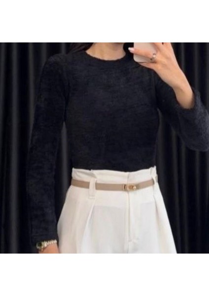 Kadın Tüylü Marka Yumuş Peluş Triko Kazak indirimleri