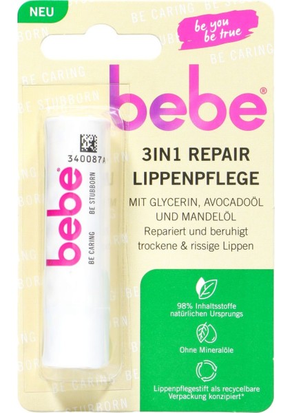 Bebe Zartpflege 3 In 1 Onarıcı Dudak Bakım Kremi