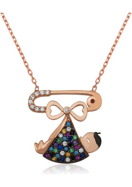 925 Ayar Gümüş Yeni Doğmuş Bebek Gümüş Kolye (BC-0A0EED)