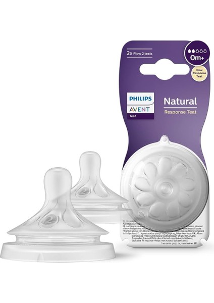 Philips Avent Natural Response 2'li Biberon Emziği, 2 Numara, 0 Ay+