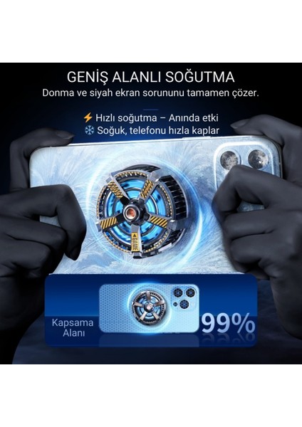 Profesyonel 7000RPM Turbo Buz Tipi Manyetik Telefon Soğutucu | Magsafe Uyumlu, Rbg LED Işıklı modelleri