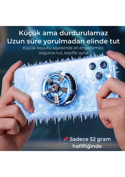 Profesyonel 7000RPM Turbo Buz Tipi Manyetik Telefon Soğutucu | Magsafe Uyumlu, Rbg LED Işıklı indirimleri