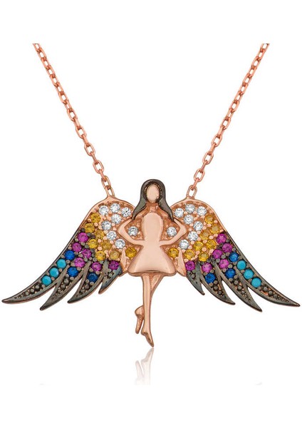 925 Ayar Gümüş Melek Kadın Gümüş Kolye (BC-7E5204)