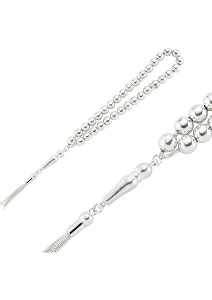 Gümüş Yuvarlak Düz Tesbih (BC-D6FCBA)