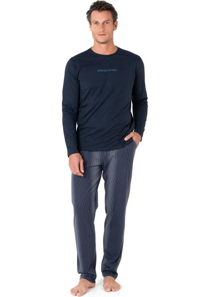 Erkek Uzun Kollu Bisiklet Yaka Pijama Takım 6095