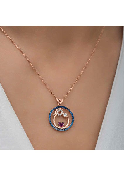 925 Ayar Gümüş Rose Anne ve Bebek Sevgisi Kolye (BC-22D4D7) modelleri