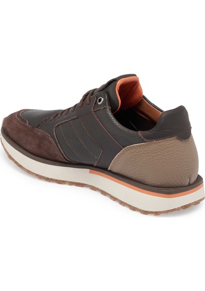 Kahve Hakiki Deri Erkek Sneaker - E23S1AY56381-A24