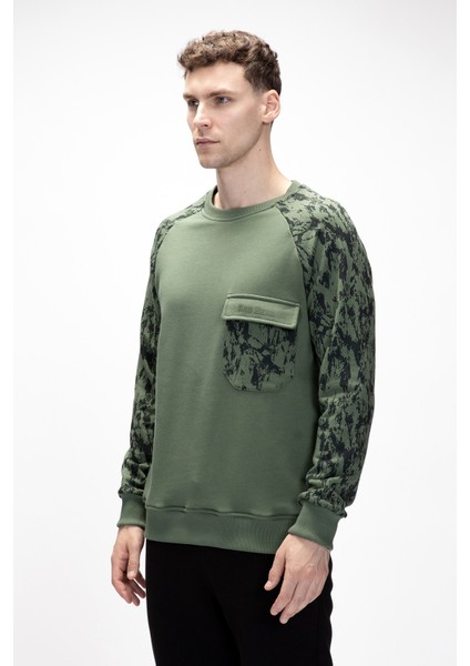 Deep Yeşil Crewneck Erkek Baskılı Sweatshirt fiyatları