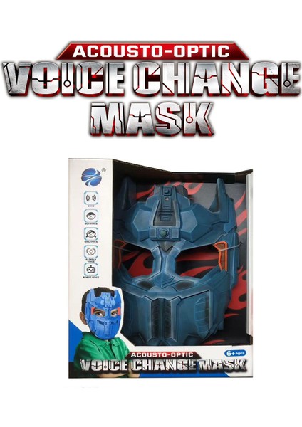 Işıklı Ses Değiştiren Maske Pilli Robot Maske Mavi modelleri