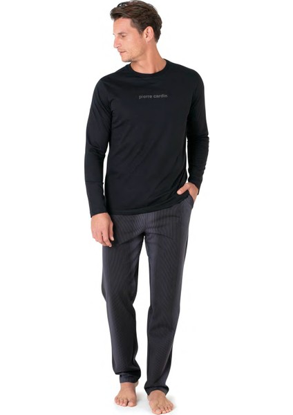 Erkek Uzun Kollu Bisiklet Yaka Pijama Takım 6095