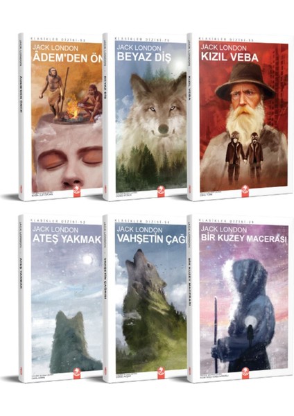 Jack London Türkçe Edebiyat Klasikleri 6 Kitaplık Ciltsiz Roman ve Öykü Seti Koleksiyon fiyatları
