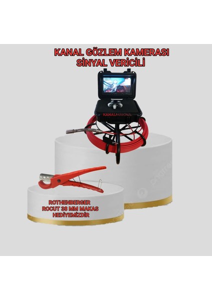 Kanal Gözlem Kamerası 30 Metre Kablo Sinyal Vericili Hediyeli