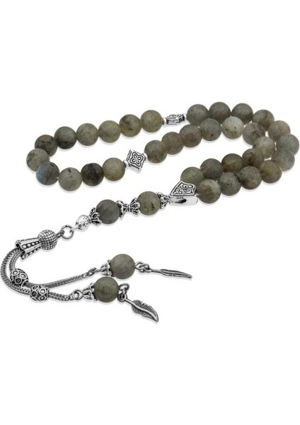 Doğaltaş Metal Püsküllü Labradorit Taşlı Tesbih (BC-0AEDF6)