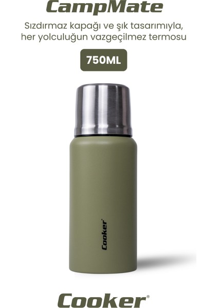 750 ml Paslanmaz Çelik Çift Kat Termos-24 Saat Sıcak,48 Saat Soğuk (Piknik, Ofis, Seyahat) Termos.