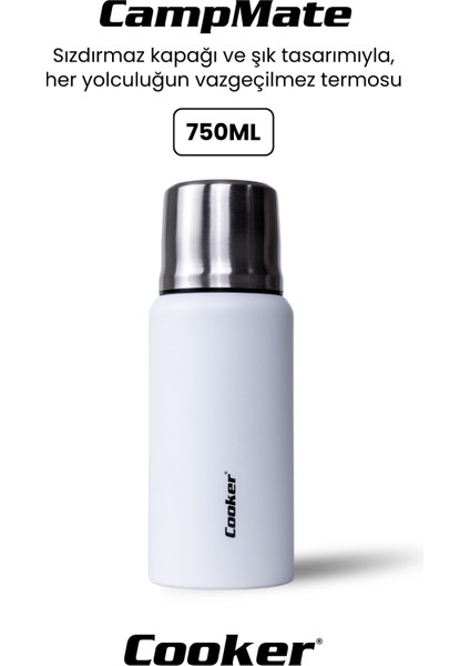 750 ml Paslanmaz Çelik Çift Kat Termos-24 Saat Sıcak,48 Saat Soğuk (Piknik, Ofis, Seyahat) Termos.