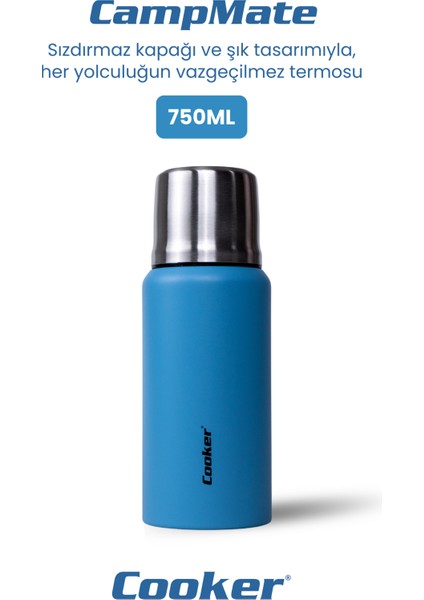 750 ml Paslanmaz Çelik Çift Kat Termos-24 Saat Sıcak,48 Saat Soğuk (Piknik, Ofis, Seyahat) Termos.