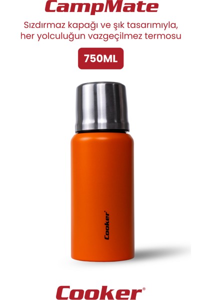 750 ml Paslanmaz Çelik Çift Kat Termos-24 Saat Sıcak,48 Saat Soğuk (Piknik, Ofis, Seyahat) Termos.