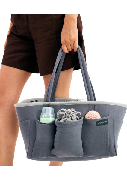 Çok Gözlü Fonksiyonel Müslin Anne Organizer Bebek Bakım Çantası fırsatları