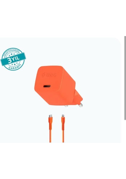 2SCG20CNS Ttec Smartcharger Gan 20W Pd Seyahat Hızlı Şarj Aleti + Usb-C - Usb-C 3A Kablo