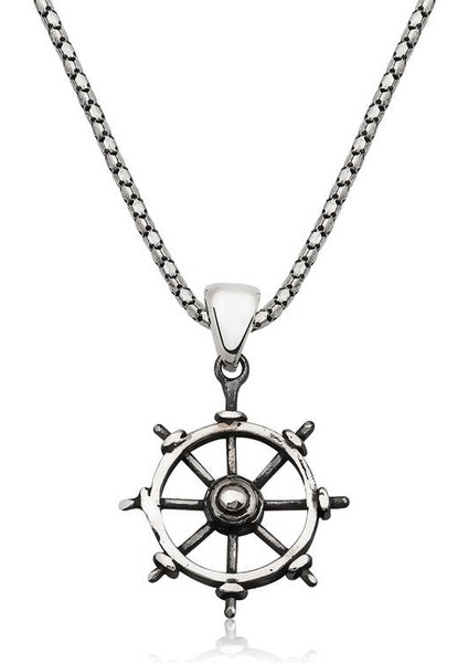 ​925 Ayar Gümüş Gemi Dümeni Kolye (BC-334505)