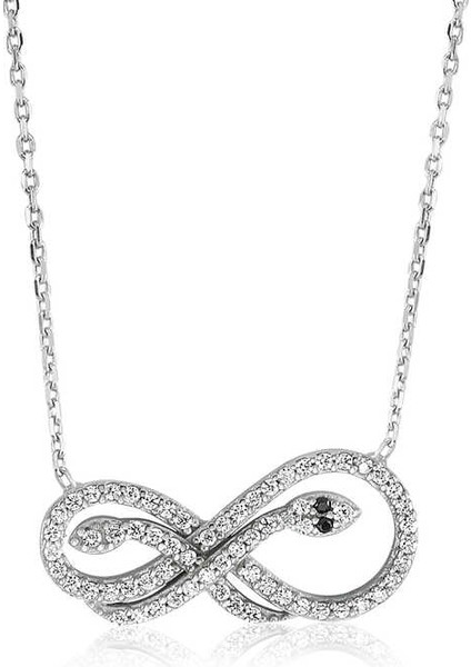 ​925 Ayar Gümüş Sonsuzluk Yılan Kadın Gümüş Kolye (BC-1C543B)