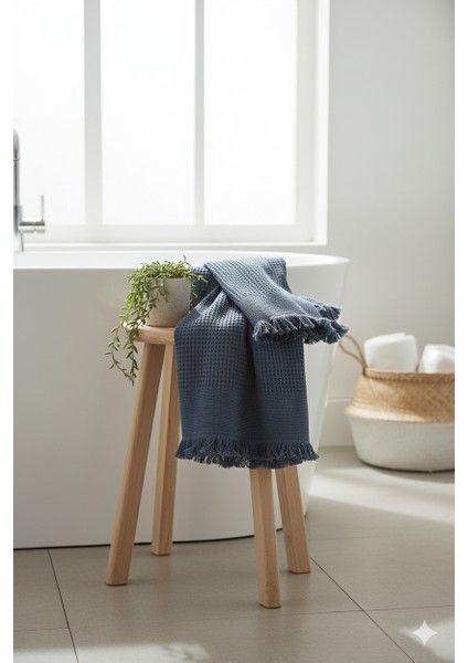 Anika Waffle Banyo Havlusu Denim 100x150 modelleri
