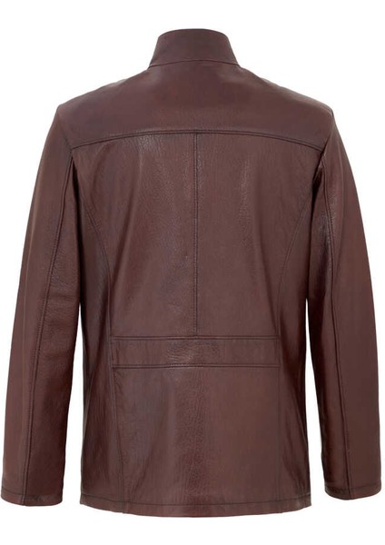 Kahve Hakiki Deri Erkek Hakiki Deri Mont - E22KDM310399-R4W