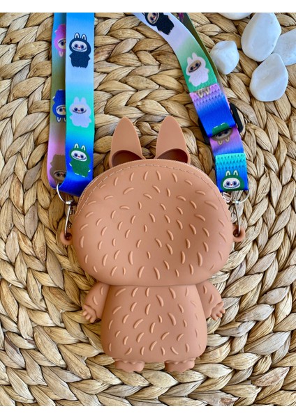 Kız Çocuk Labubu Model Çıkartılabilir Askılı Kahverengi Tek Gözlü Silikon Yan Çapraz Çanta fırsatları