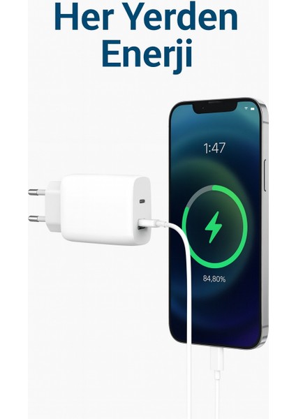 GaN Teknolojili 45W Çift Port Şarj Adaptörü Ultra Hızlı ve Güvenli Şarj Telefon Tablet Uyumlu fırsatları