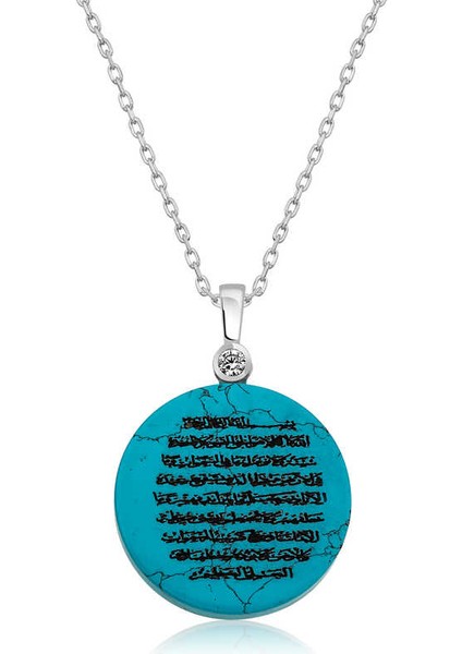 Gümüş Ayetel Kürsi Bayan Kolye (BC-5B458C)