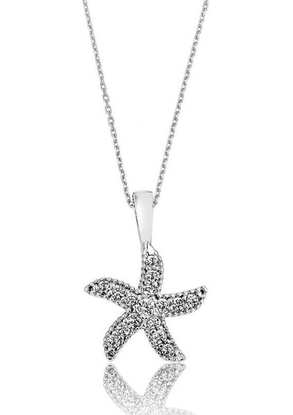 925 Ayar Gümüş Deniz Yıldızı Kadın Gümüş Kolye (BC-AF8DFE)