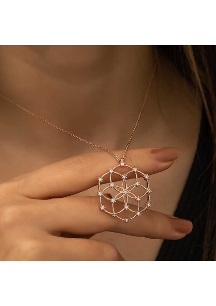 925 Ayar Gümüş Yaşam Çiçeği Kadın Gümüş Kolye (BC-9A2747) modelleri
