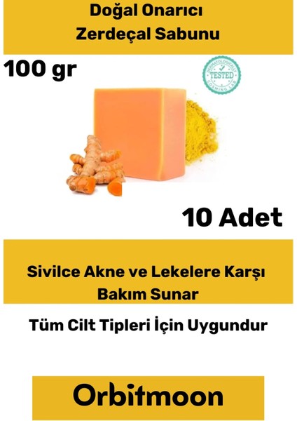 Özel Üretim Doğal El Yüz Saç Vücut Güzel Koku Leke Karşıtı Orijinal Zerdeçal Ekstraktı Sabun 10 Adet