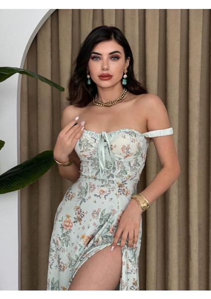 Eyesof Anjelik Yırtmaç Detaylı Elbise