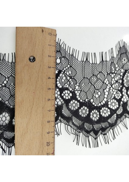 Sakallı Dantel (Kod A182) Eni 9 cm En 1 Adet 3 Metre Siyah -Giyim Aksesuarı-Iç Çamaşır-Abiye-Dıy
