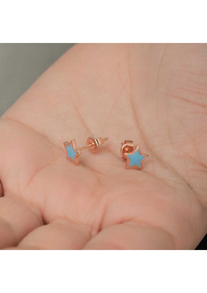 Gümüş Fosforlu Mavi Yıldız Küpe (BC-8DA898) fiyatları