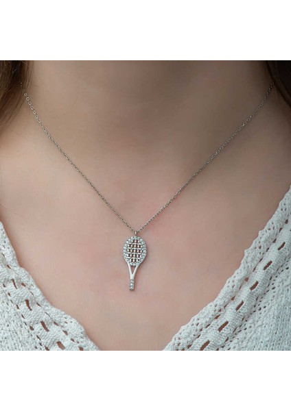 ​925 Ayar Gümüş Tenis Raketi Kadın Gümüş Kolye (BC-F35BD6) modelleri