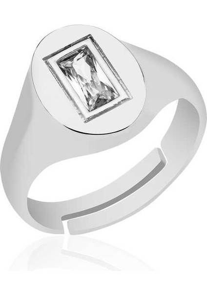 ​gümüş Ayarlanabilir Baget Taşlı Şovalye Yüzük (BC-123EB0)