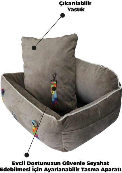 Pawgo, Premium Taşınabilir Kedi ve Köpek Araba Koltuğu, Tasma Klipsli, Ayarlanabilir Kayışlı fırsatları