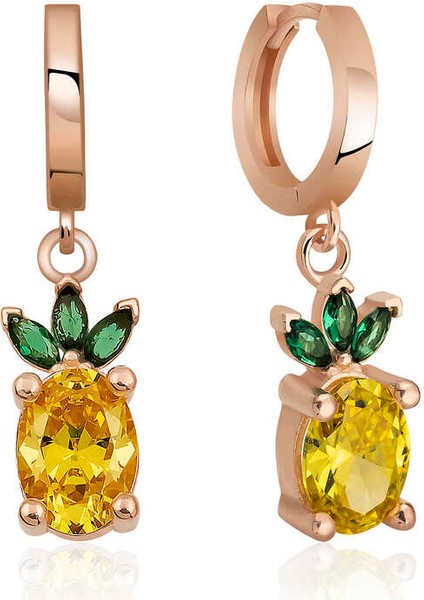 Gümüş Ananas Figür Meyve Küpe (BC-FA54A2)