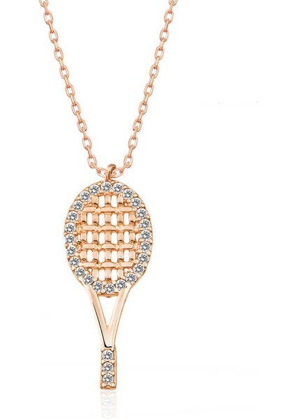 925 Ayar Gümüş Tenis Raketi Kadın Gümüş Kolye (BC-5EF3C2)