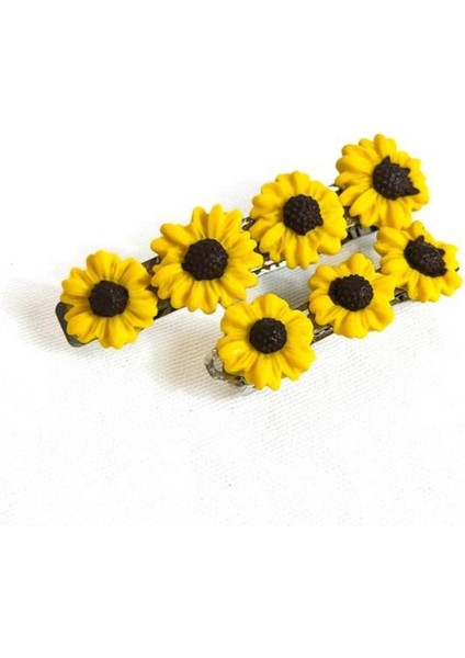 El Yapımı Çiçek Desenli Polimer Kil 2’li Set Klipsli Saç Tokası / 8 cm - 6 cm
