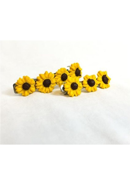 El Yapımı Çiçek Desenli Polimer Kil 2’li Set Klipsli Saç Tokası / 8 cm - 6 cm fırsatları
