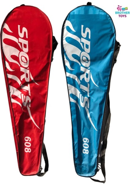 2 Adet Badminton Raketi ve Çantası + Badminton Topu Deluxe Yüksek Kalite Set Kırmızı Ve Mavi Renk fırsatları