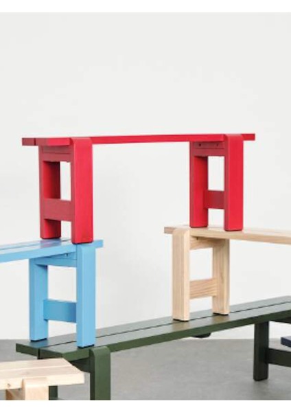 Ahşap Bank Kırmızı 110 cm fiyatları