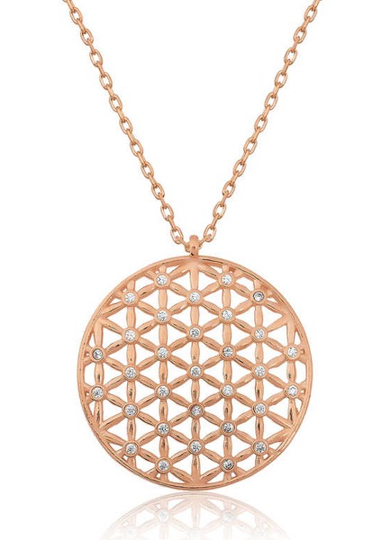 ​​​925 Ayar Gümüş Yaşam Çiçeği Kadın Gümüş Kolye (BC-5EC54B)