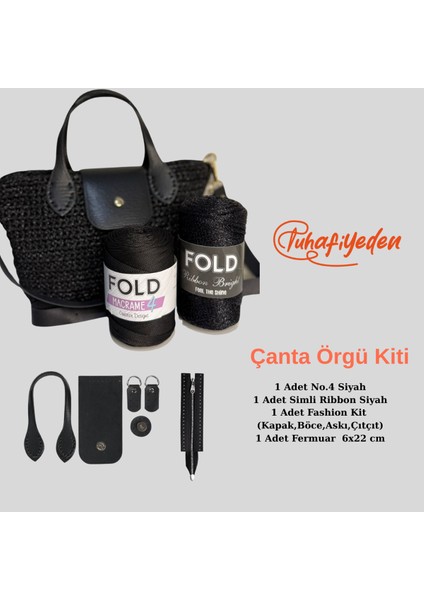 Çanta Örgü Kiti Polyester Ip Simli Ribbon Ip Örgü Kiti Suni Deri